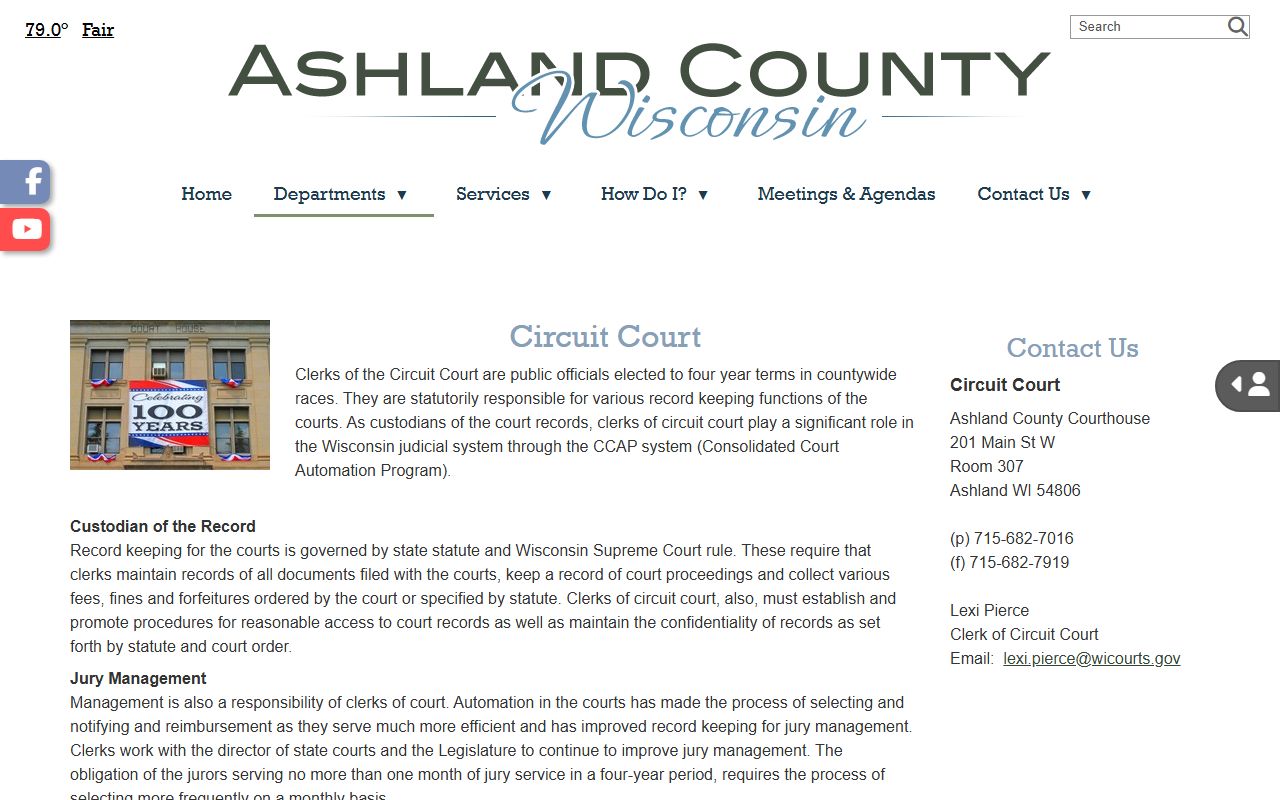 Ashland County court records after arrest circuit court page